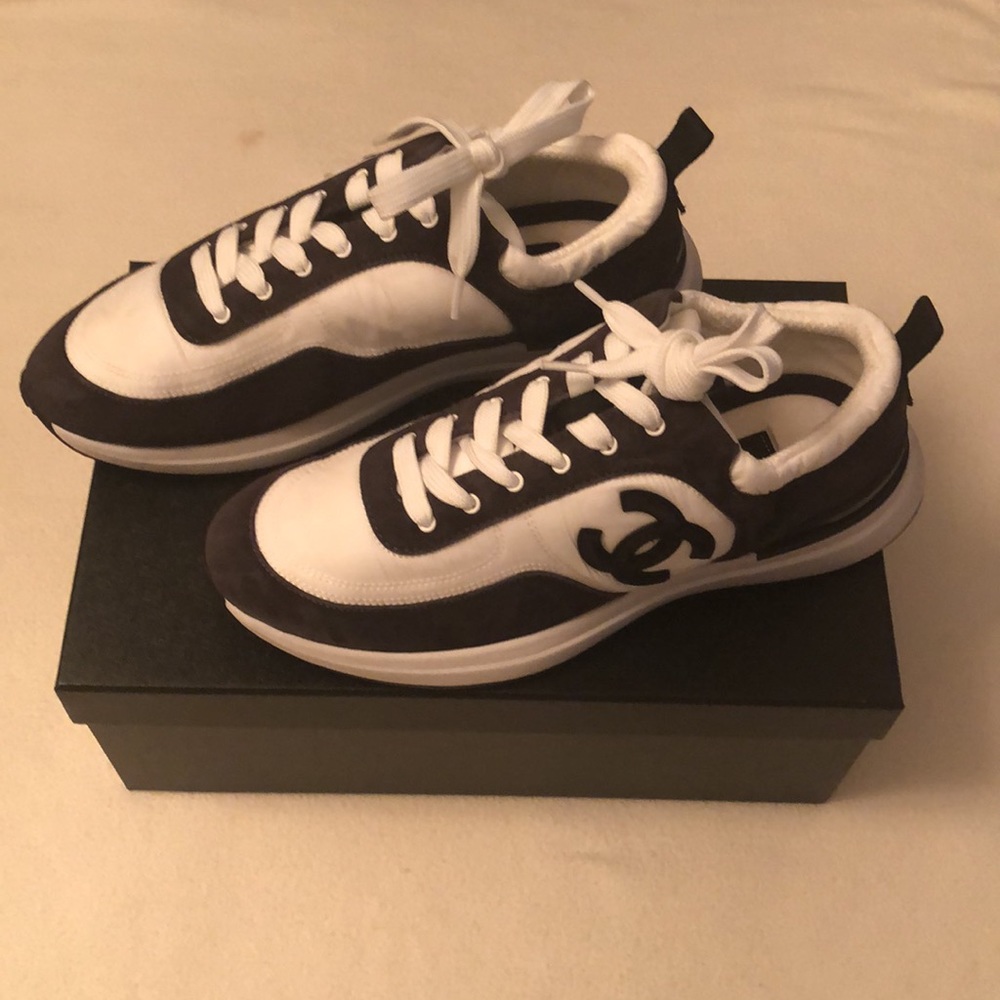 Chanel CC Logo Cloth Trainers - Picture 2 of 15